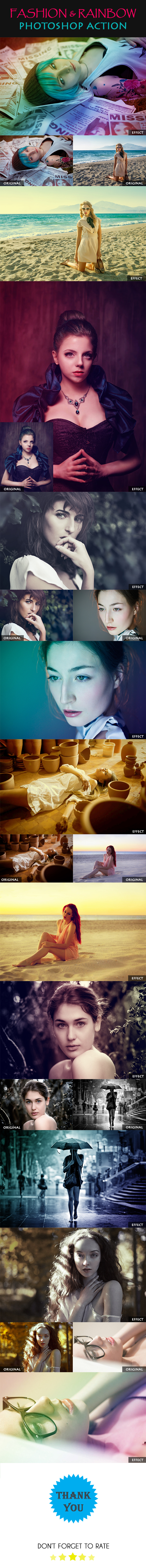 Fashion & Rainbow Effect - Photo Effects Actions