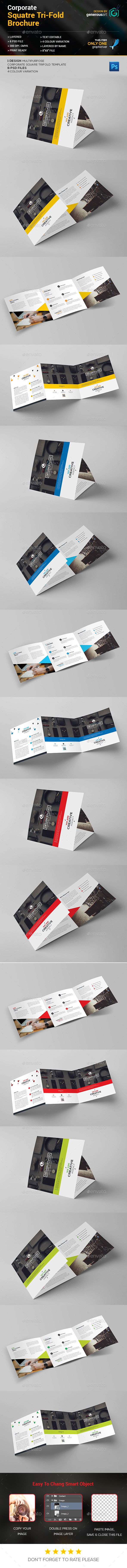 Square Tri-Fold Brochure - Corporate Brochures
