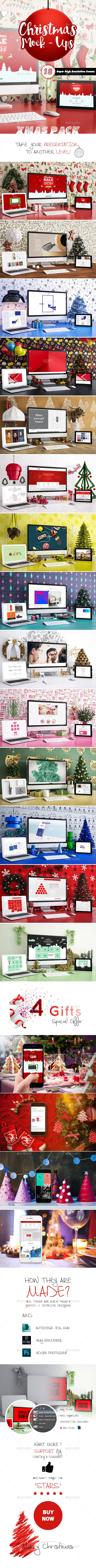 18 Christmas Mockups - Product Mock-Ups Graphics