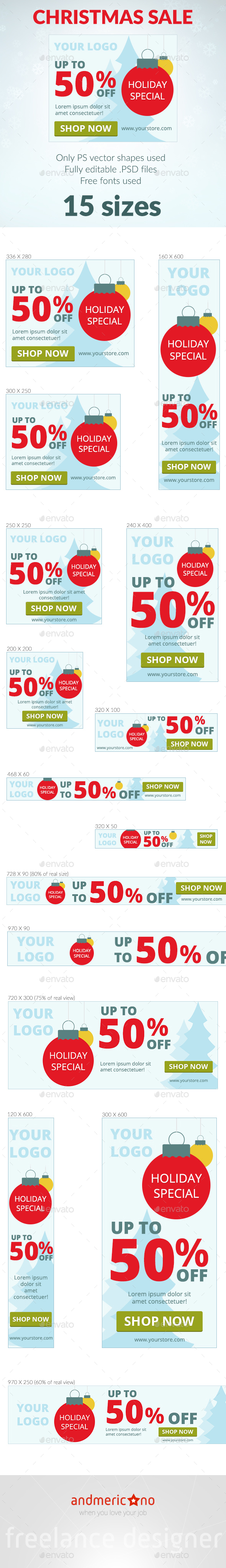 Christmas Sale Banners - Banners & Ads Web Elements