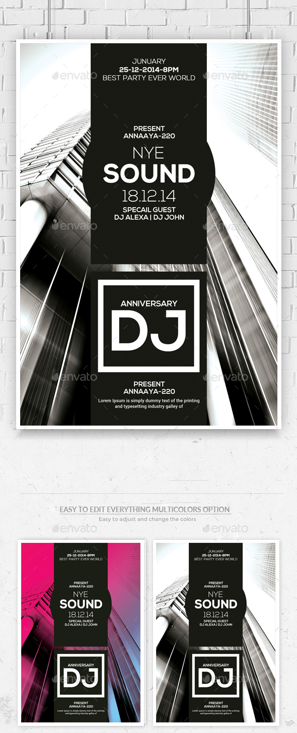 NYE Street Minimal Flyer - Clubs & Parties Events
