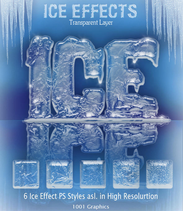 3D Ice Effect PS Styles - Photoshop Add-ons