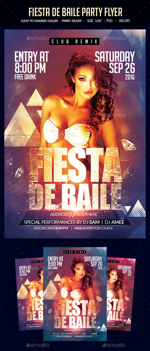 Fiesta De Baile Party Flyer - Clubs & Parties Events