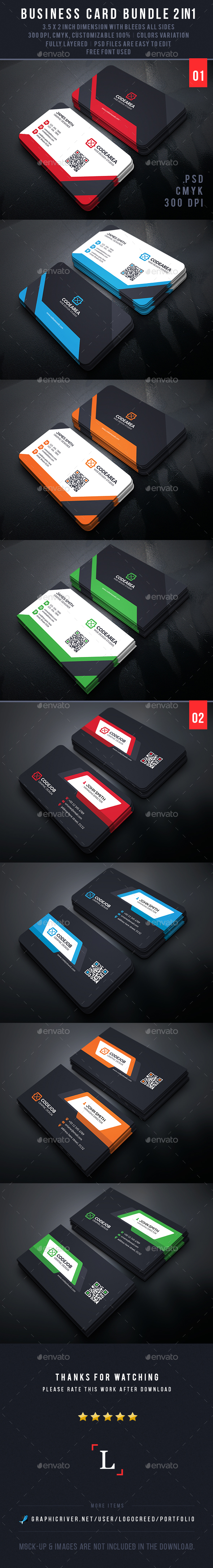 Professional Business Card Bundle - Business Cards Print Templates