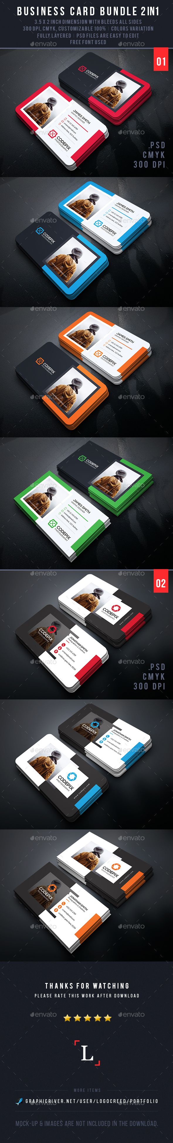 Photography Business Card Bundle - Business Cards Print Templates