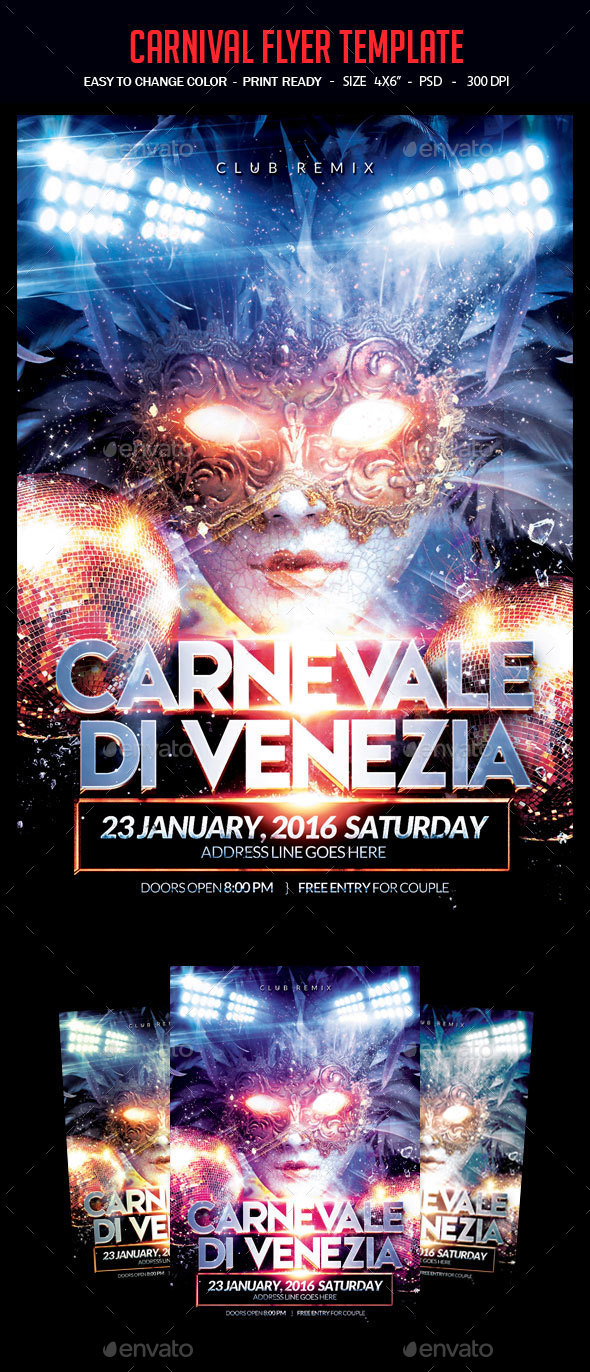 Carnival Flyer Template - Clubs & Parties Events