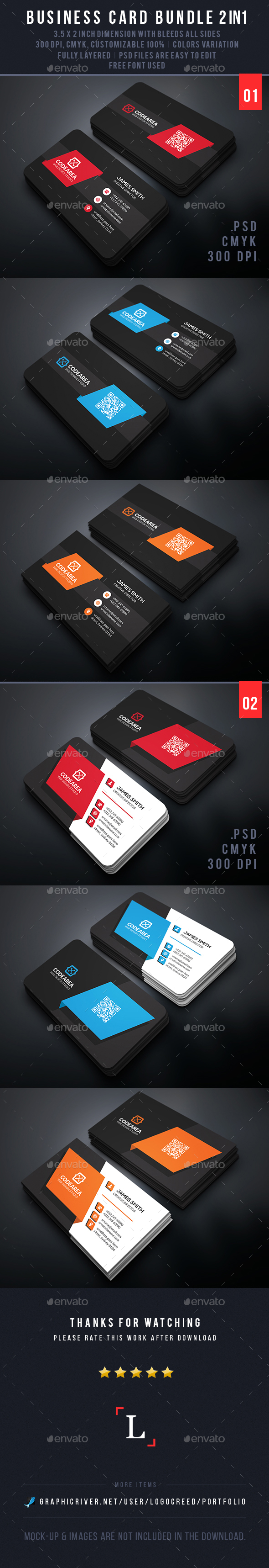 Shape Business Card Bundle - Business Cards Print Templates