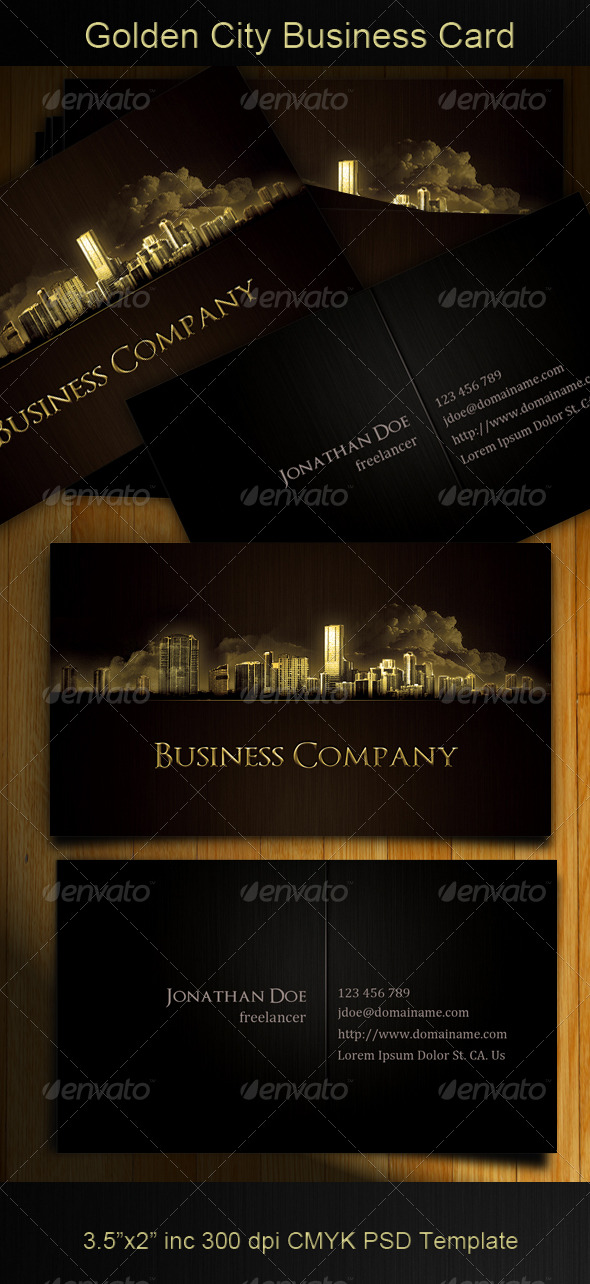 Golden City Business Card - Creative Business Cards