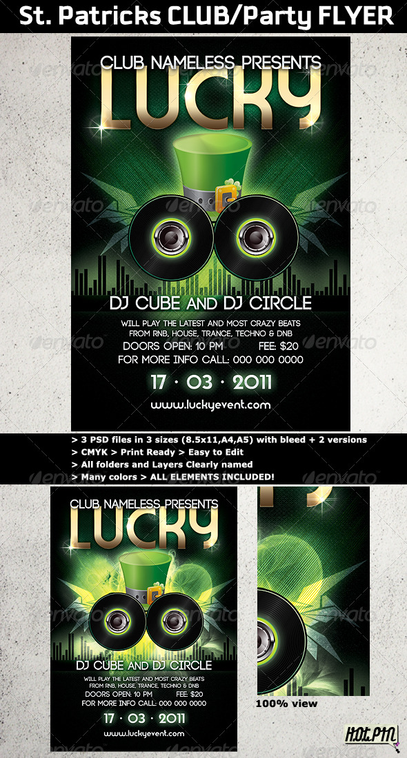 St. Patricks Club/Party flyer template - Clubs & Parties Events