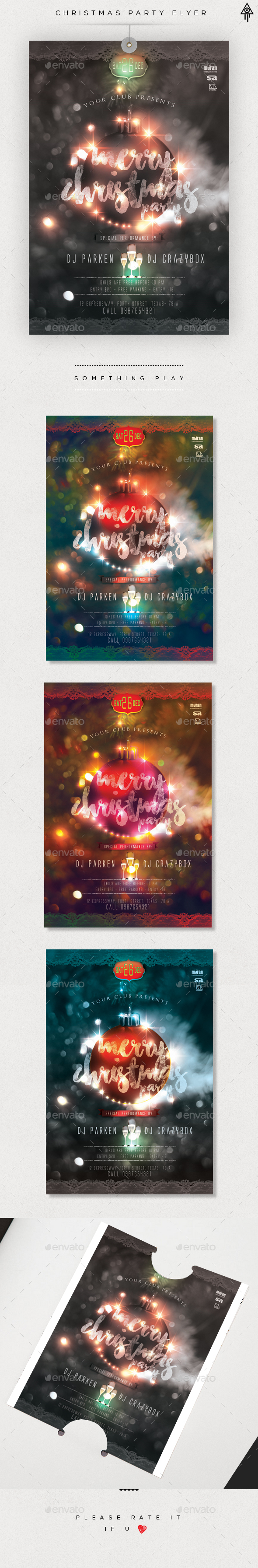 Merry Christmas Night Party Flyer - Events Flyers