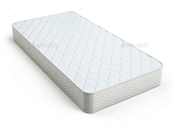 White mattress isolated on white. - Stock Photo - Images