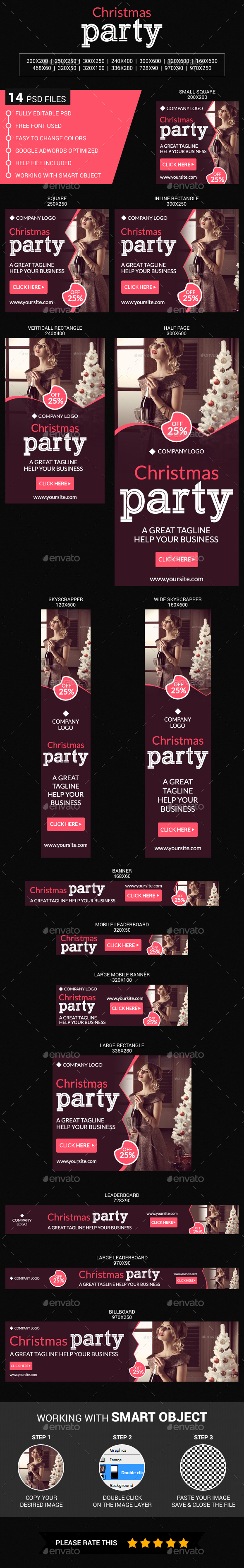 Christmas Party - Banners & Ads Web Elements