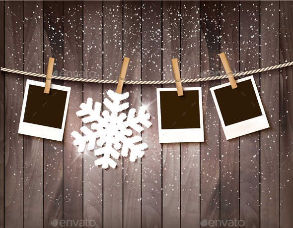 Retro Holiday Christmas Background With Snowflake - Christmas Seasons/Holidays