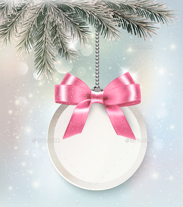 Christmas Background With Gift Card. Vector - Christmas Seasons/Holidays