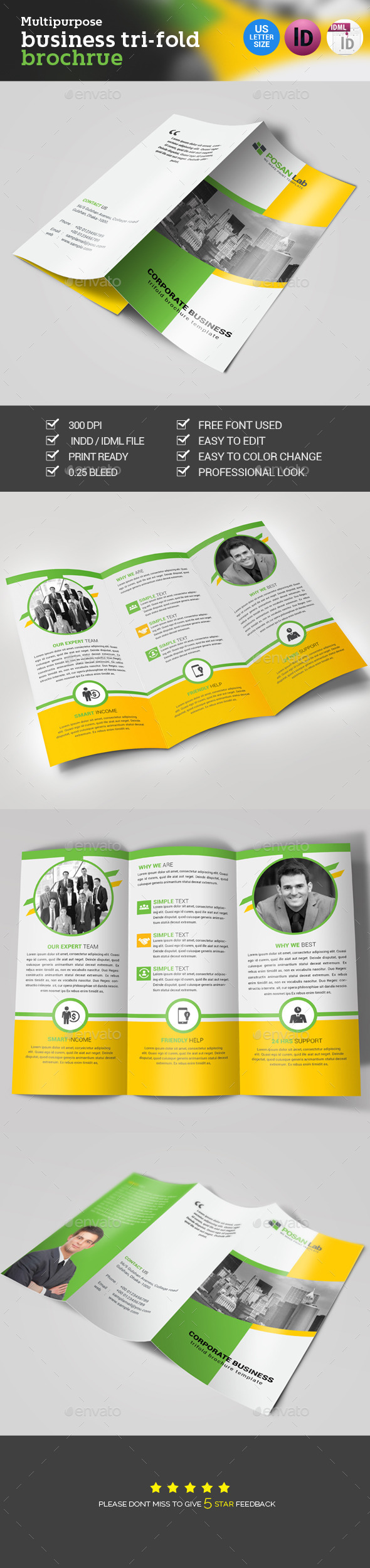 Business Trifold Brochure - Brochures Print Templates