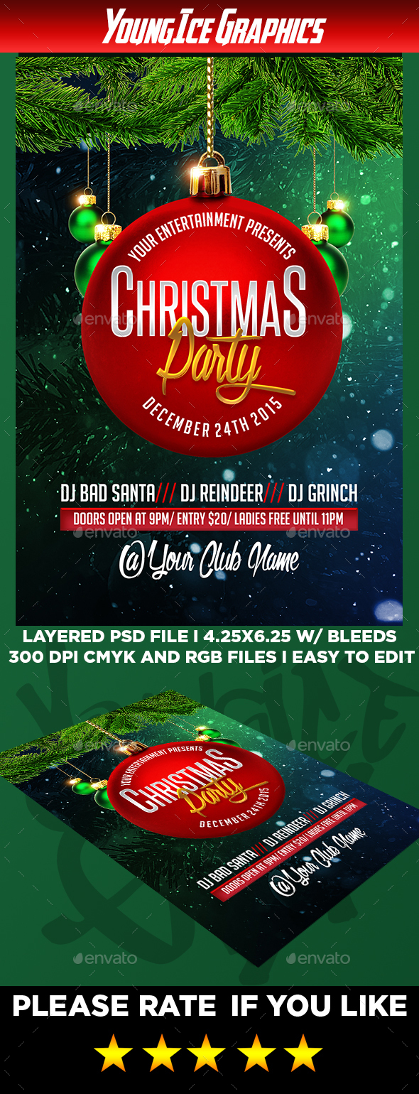 Christmas Party Flyer Template - Clubs & Parties Events