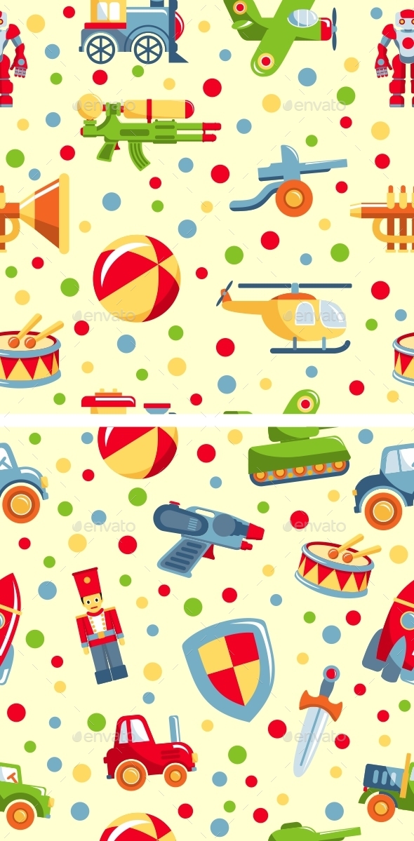Seamless Toys Pattern - Patterns Decorative