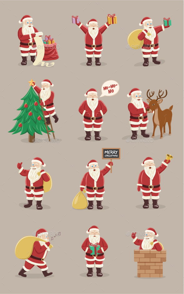 Santa Claus Character Set for Christmas - Christmas Seasons/Holidays