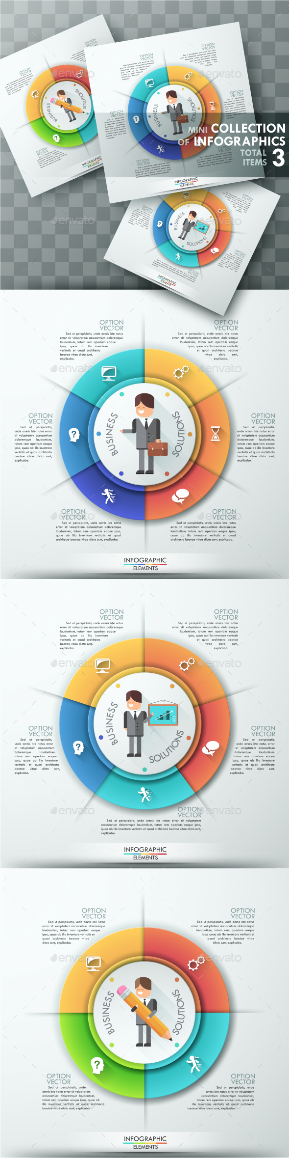 Modern Infographic Business Template (3 Items)