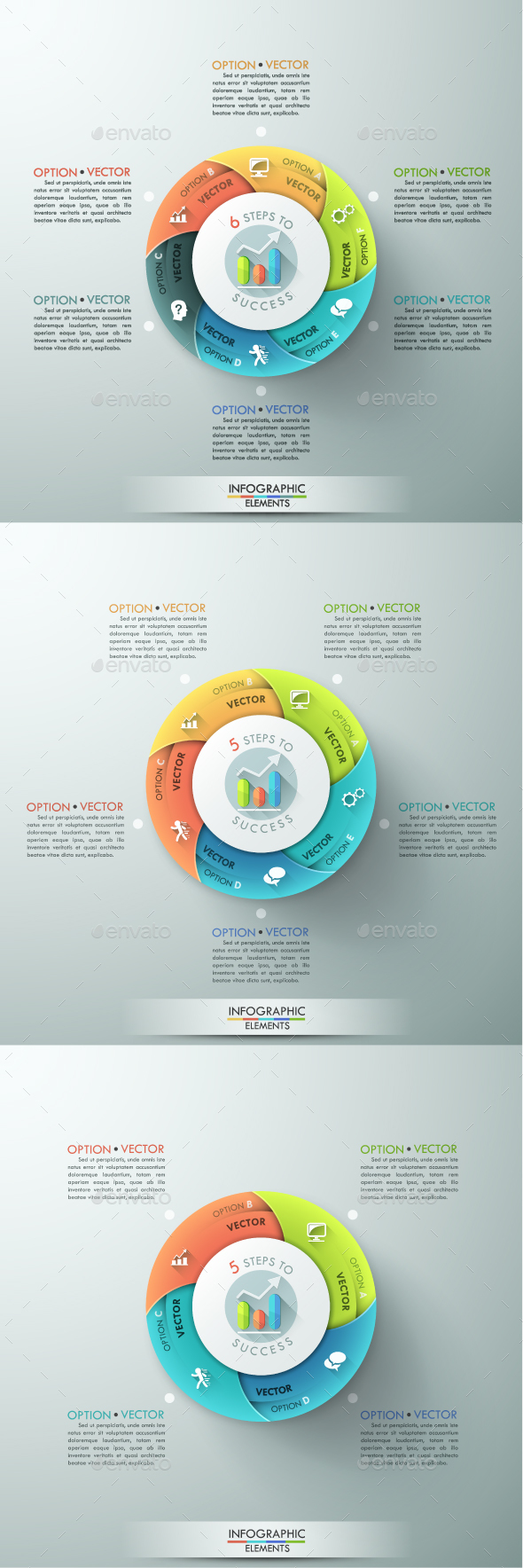 Modern Infographic Options Template (3 Items) - Infographics