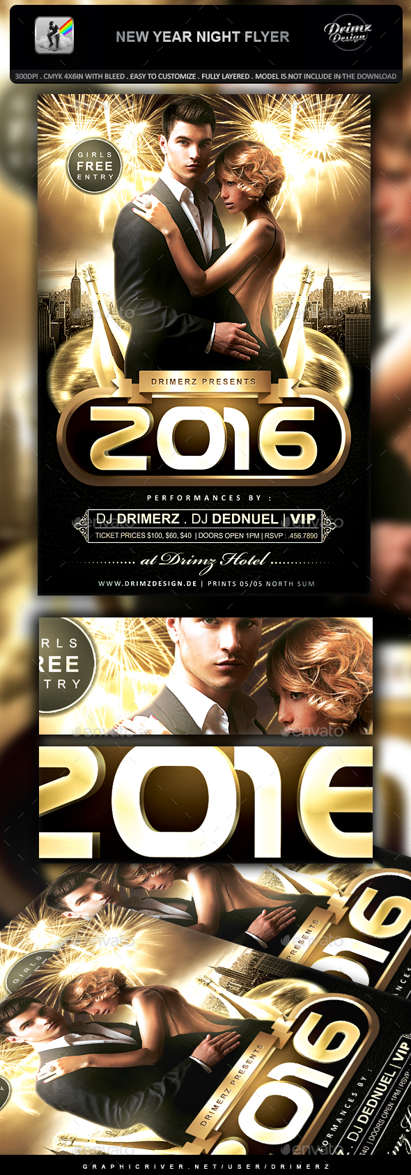 New Year Night Flyer - Holidays Events