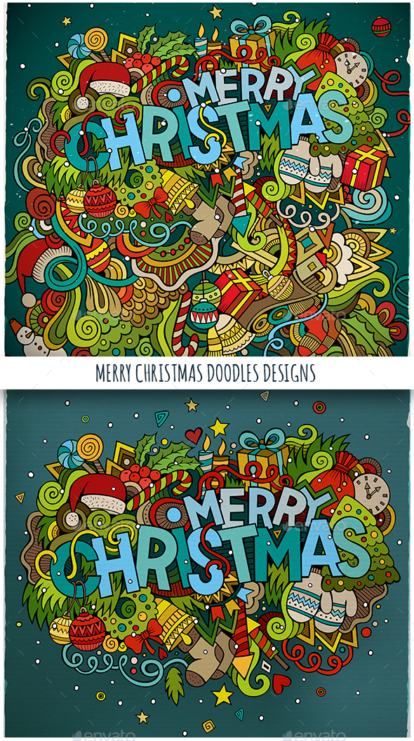 Merry Christmas Doodles Designs - Christmas Seasons/Holidays