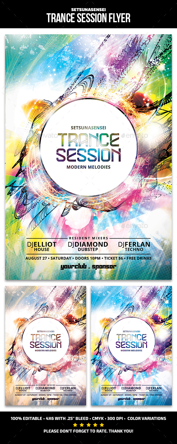 Trance Session Flyer - Clubs & Parties Events