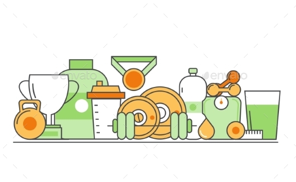 Modern Thin Line Flat Design of Icons Set - Sports/Activity Conceptual