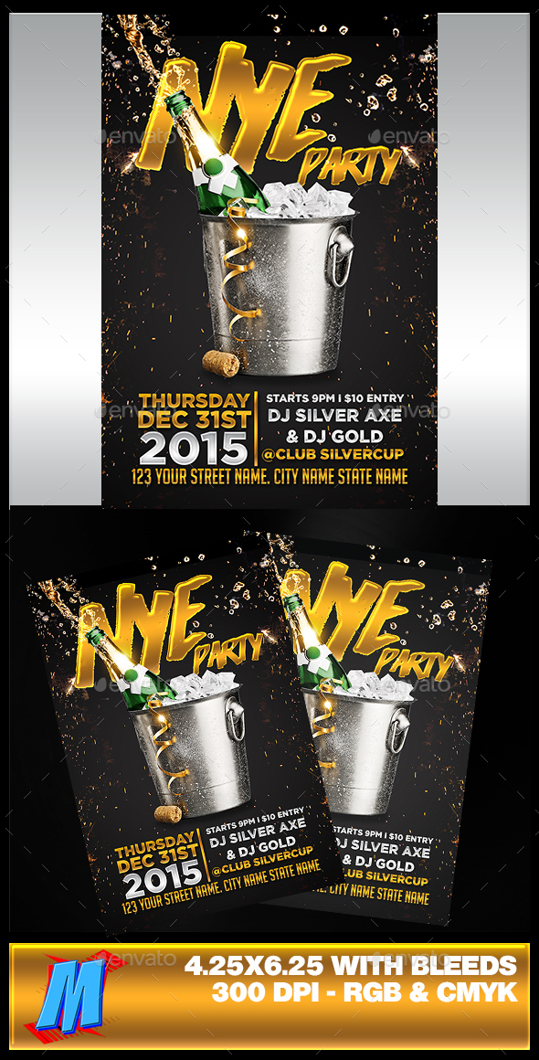 New Year Party Flyer Template - Clubs & Parties Events