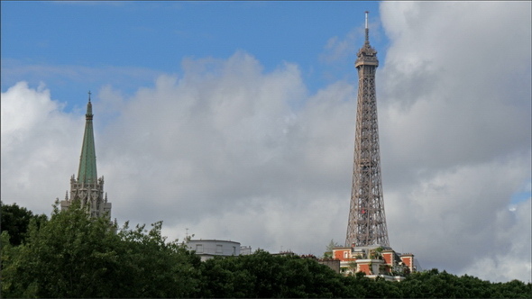 The Upper View of the Eiffel Tower 