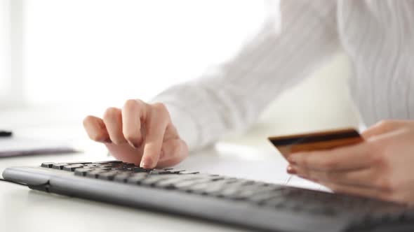 Woman With Credit Card Making Internet Shopping alt