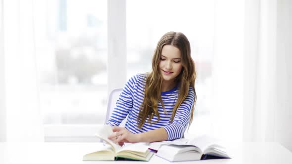 Happy Smiling Student Girl With Books 2 alt