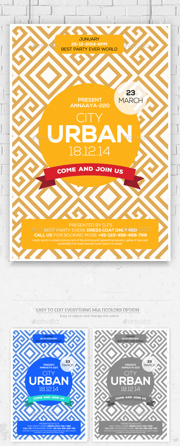Geometric Flyer Psd - Clubs & Parties Events