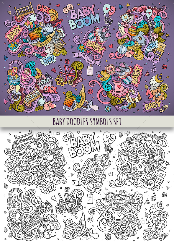 Baby Doodles Symbols & Objects Set - People Characters