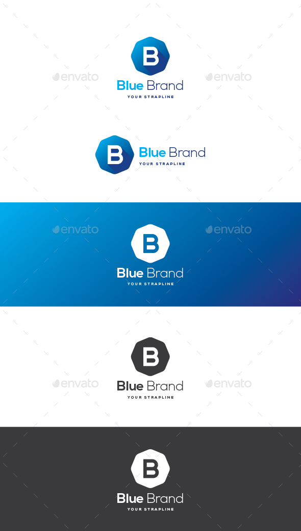 Blue Brand Letter B Logo - Letters Logo Templates
