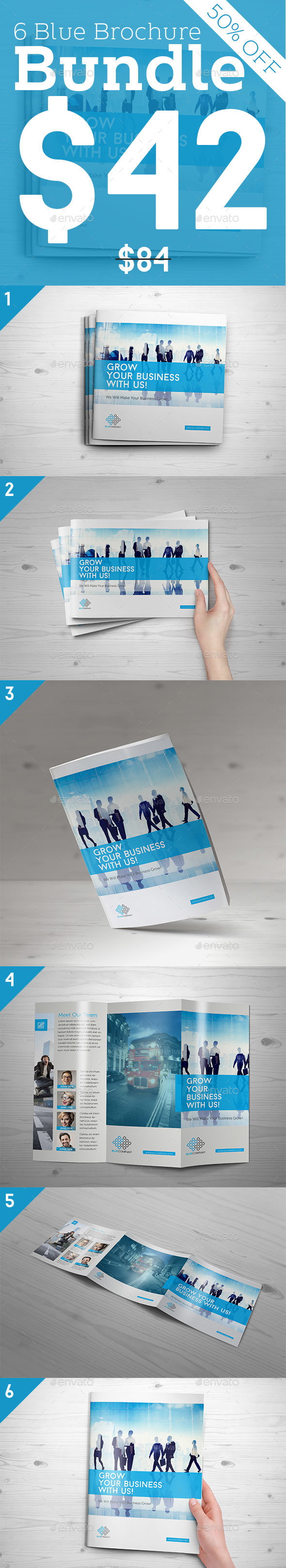 Blue Brochure Bundle - Corporate Brochures