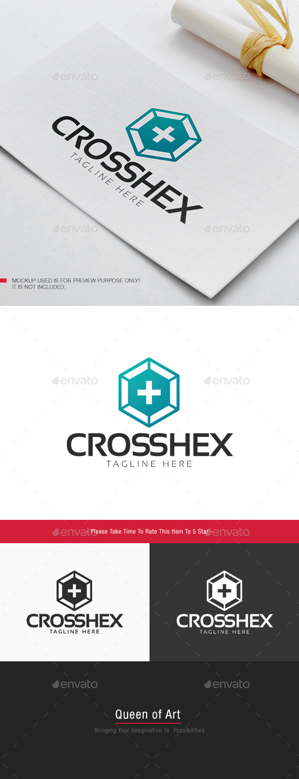 Cross Hex Logo - Objects Logo Templates