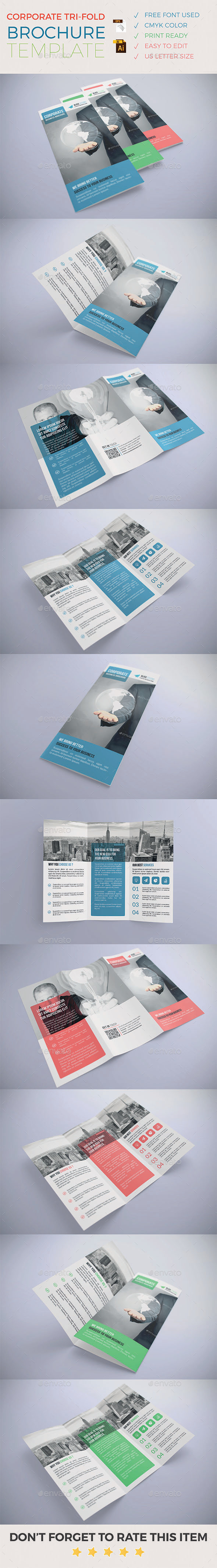 Corporate Tri-Fold Brochure Template - Corporate Brochures