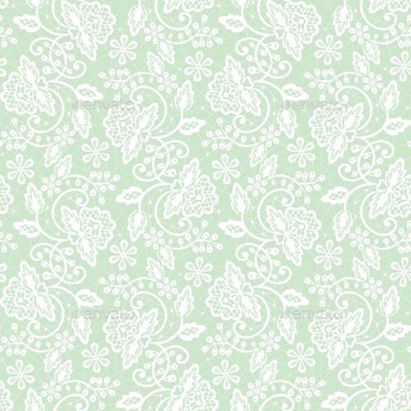 Seamless Green Lace - Patterns Decorative
