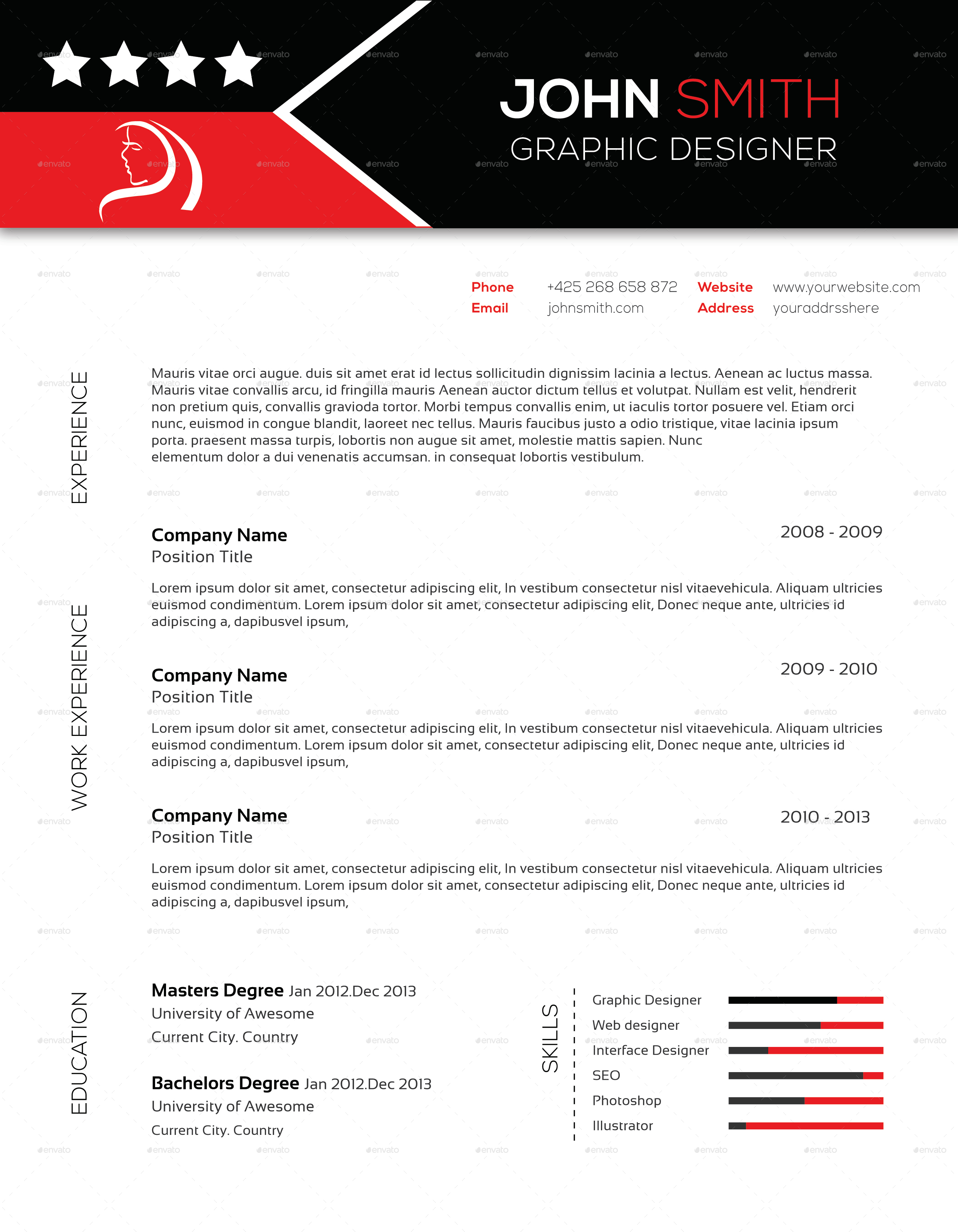 Clean Resume /CV by koriem | GraphicRiver