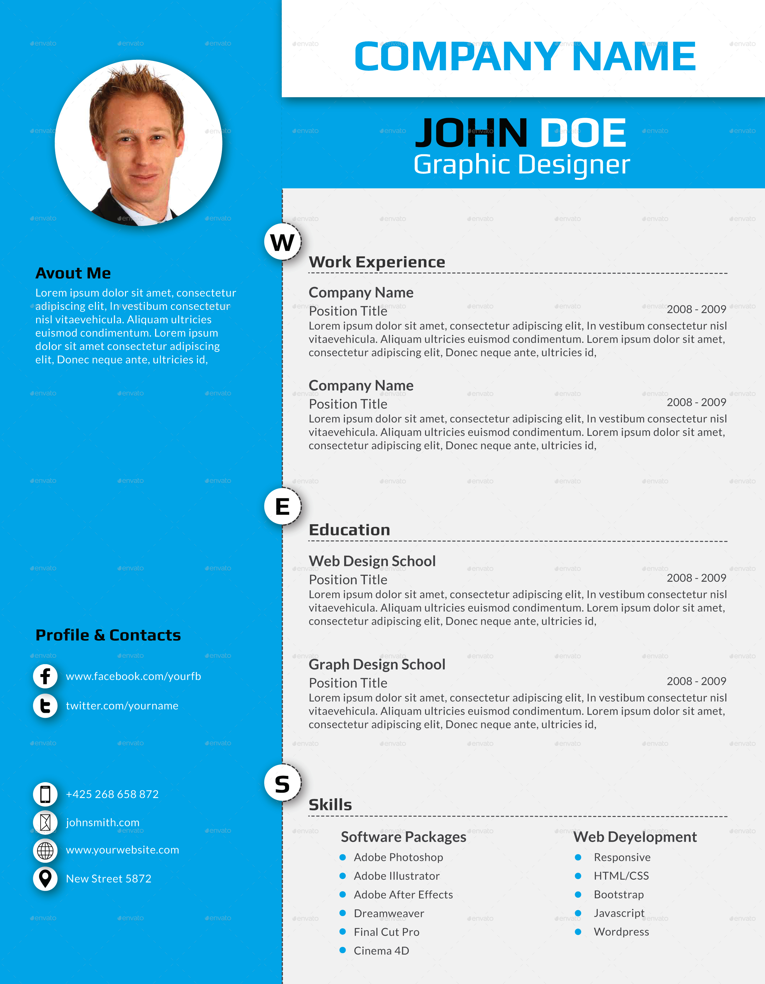 Clean Resume /CV by koriem | GraphicRiver