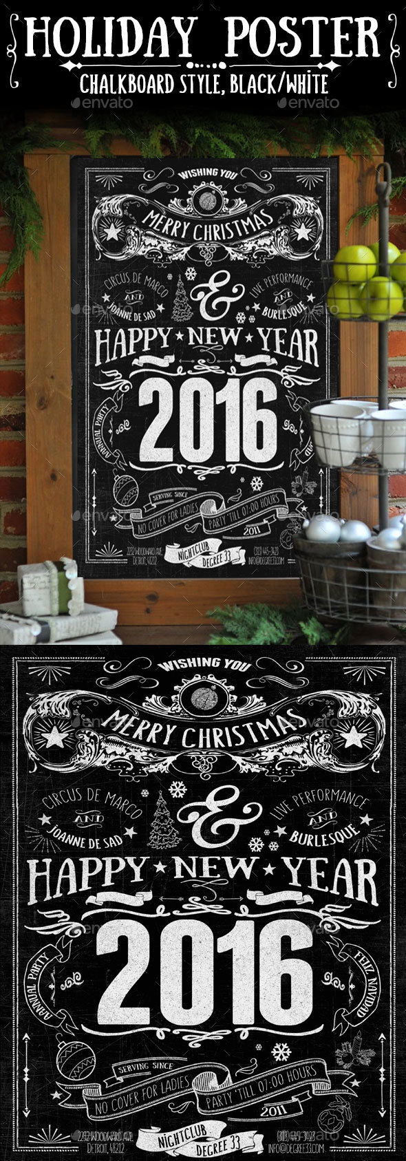 Chalkboard-Style Holiday Poster - Holidays Events
