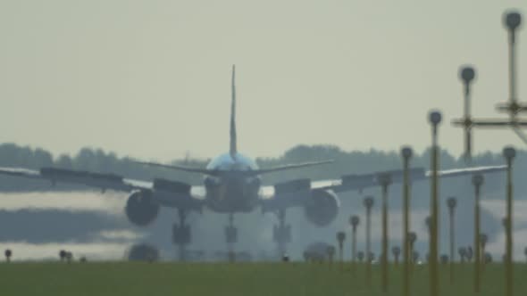 Airplane Landing On Runway