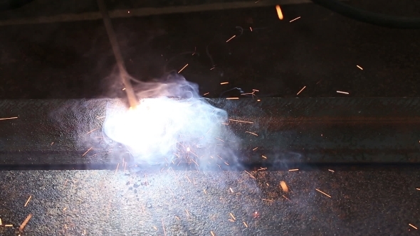 Worker Welding Metal Constructions, Stock Footage 