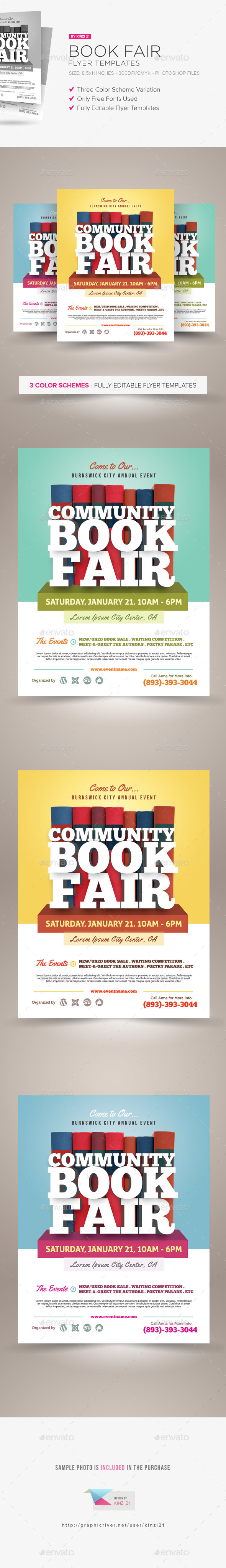 book fair flyer template by kinzi21 graphicriver book fair flyer template