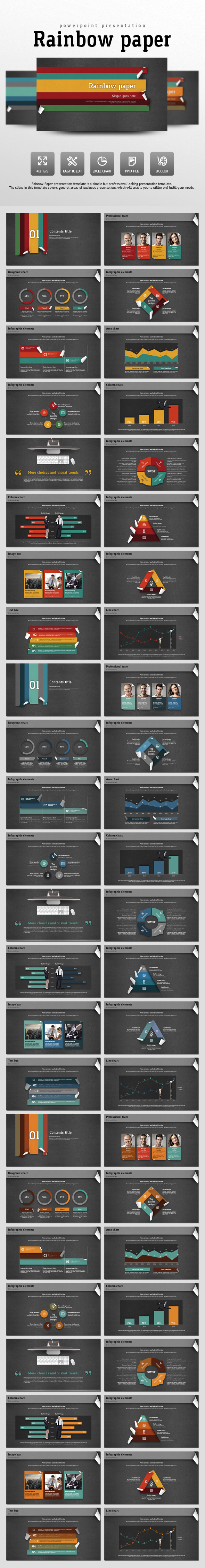 Rainbow Paper - PowerPoint Templates Presentation Templates