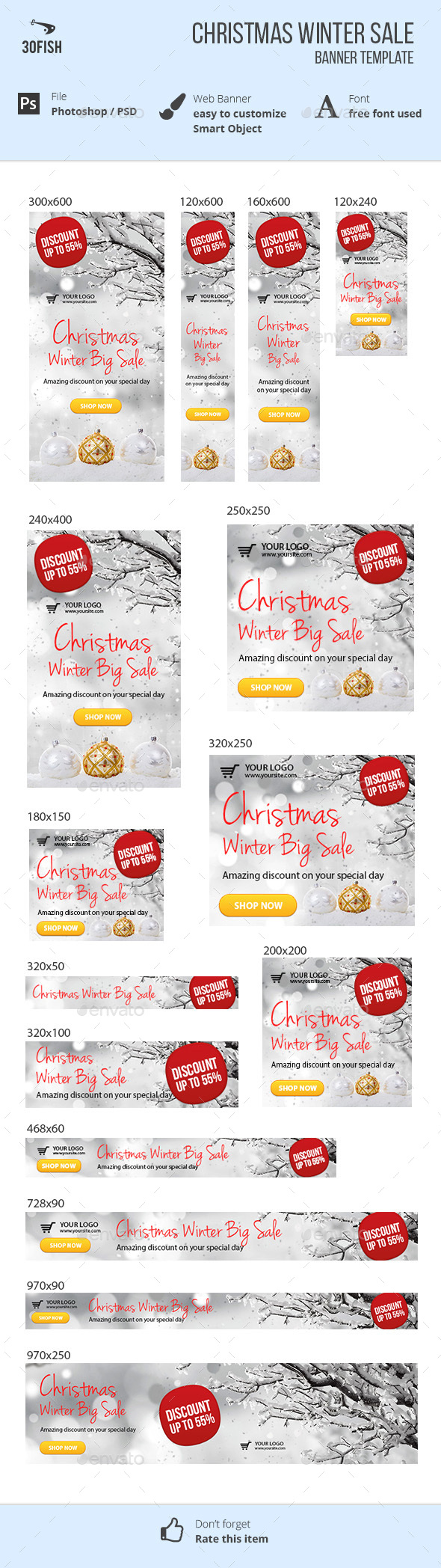 Christmas Winter Sale Ads - Banners & Ads Web Elements