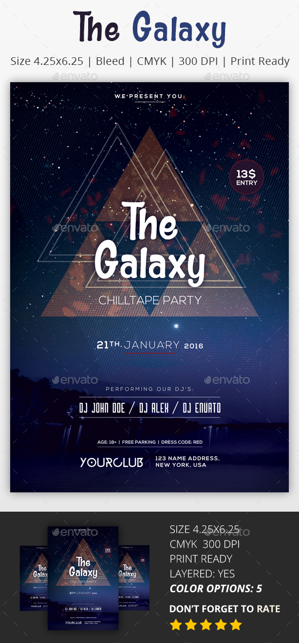 The Galaxy - PSD Flyer - Clubs & Parties Events