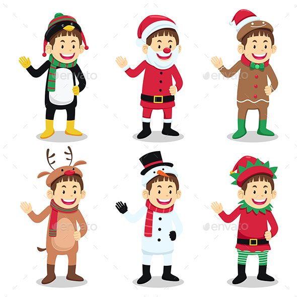 Boy Wearing Christmas Costume - Christmas Seasons/Holidays