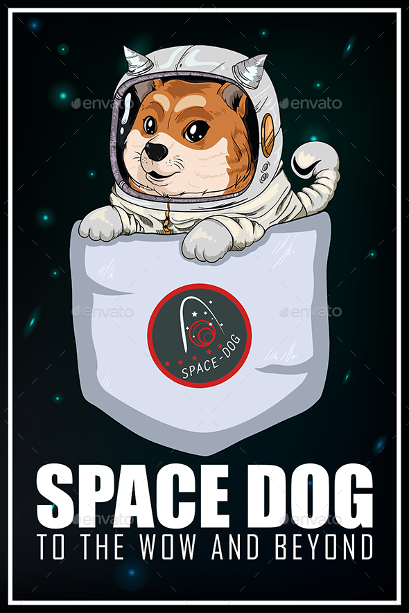 Space Dog Background - Characters Vectors